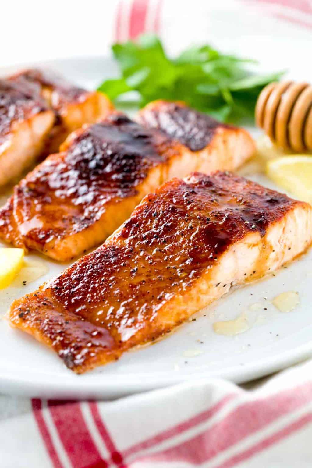 Broiled Salmon with Molasses Glaze Jessica Gavin