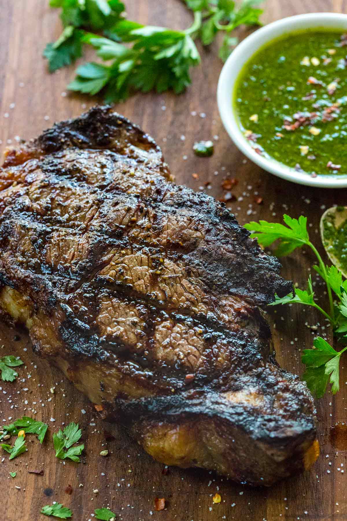 New York Strip Steak with Chimichurri Sauce Jessica Gavin