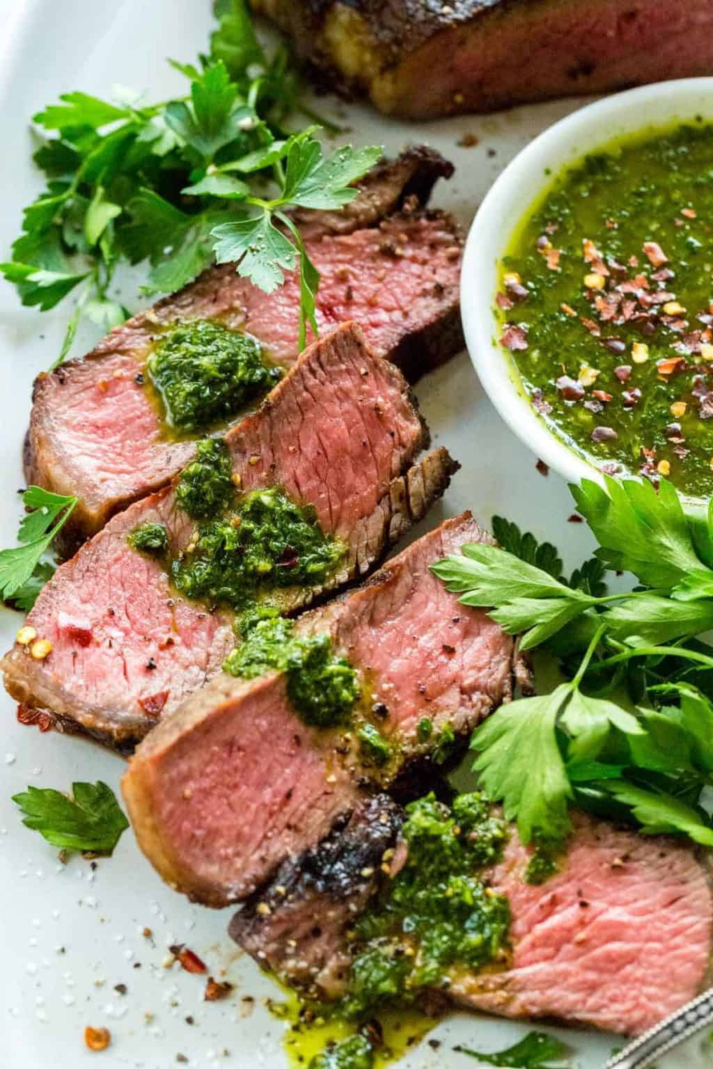 New York Strip Steak with Chimichurri Sauce Jessica Gavin
