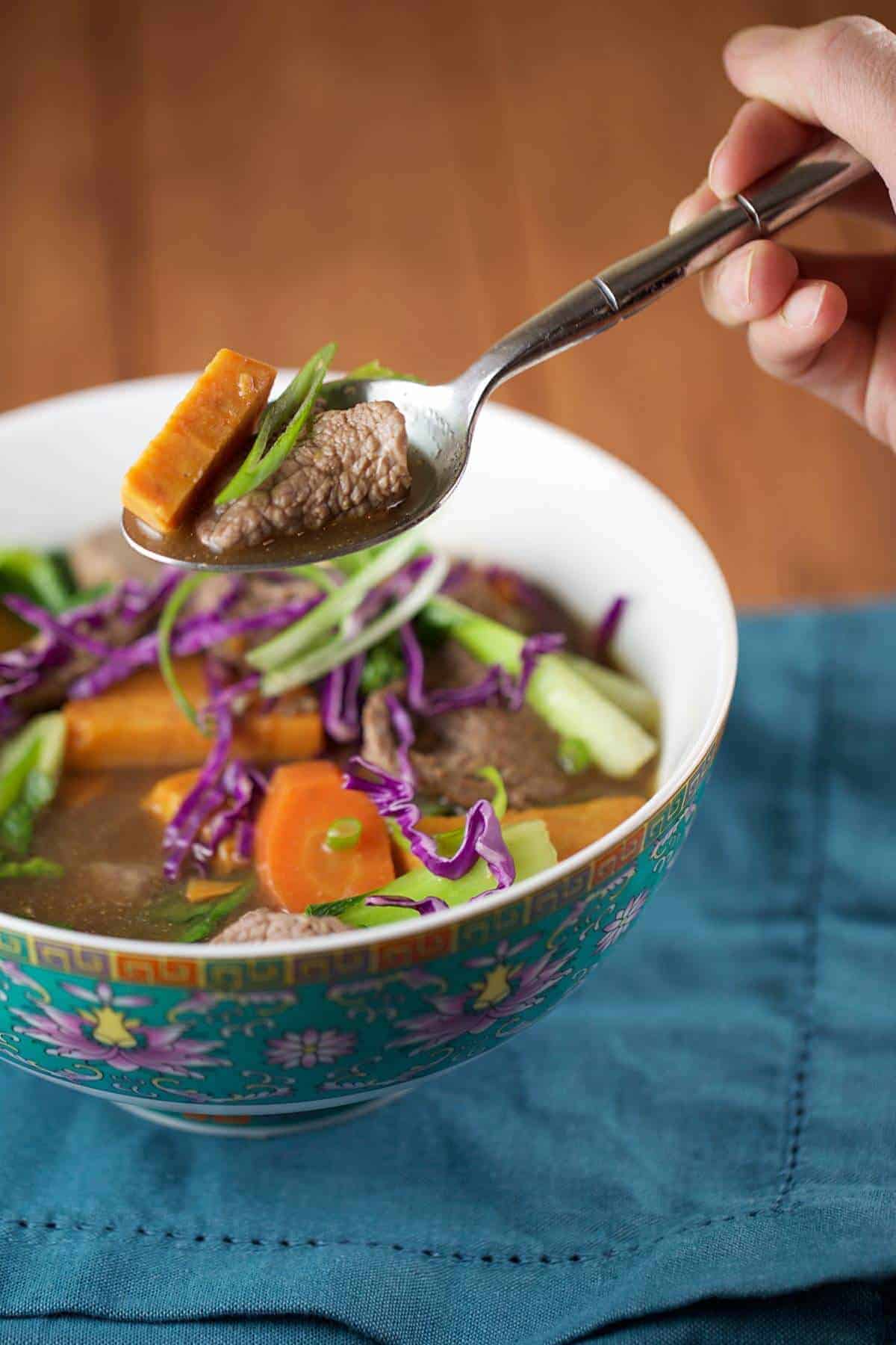 Chinese Five Spice Beef Soup with Bok Choy Jessica Gavin