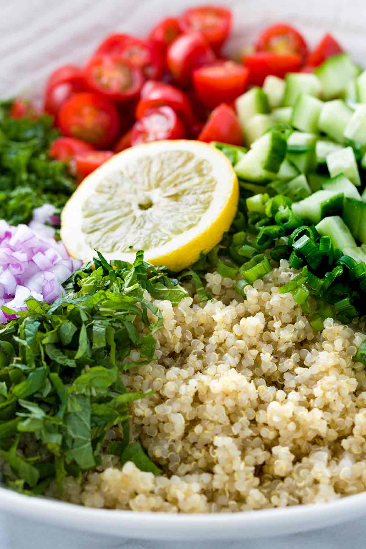 Quinoa Tabbouleh with Lemon Garlic Dressing - Jessica Gavin