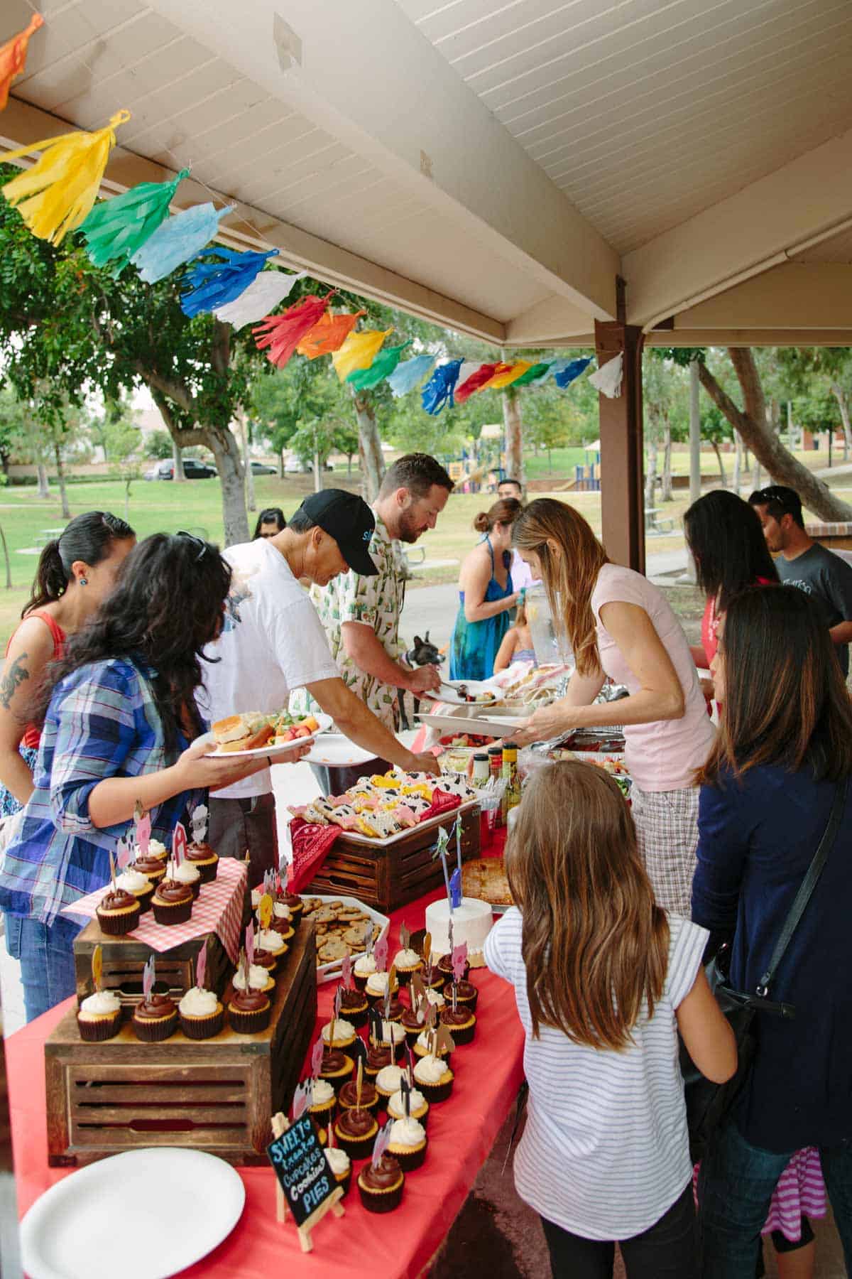 food line at james bday party