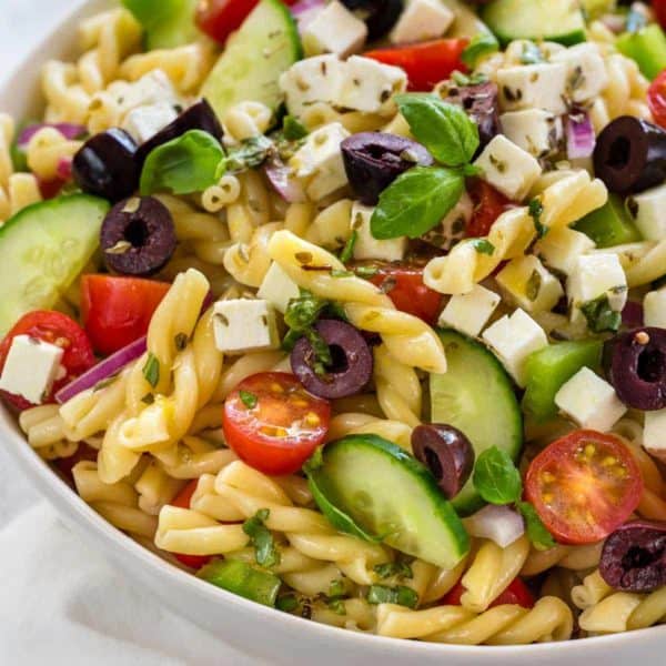 Easy Greek Pasta Salad Recipe - Jessica Gavin