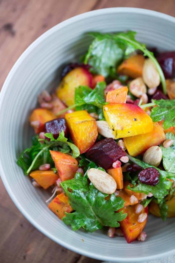 farro salad with root vegetables