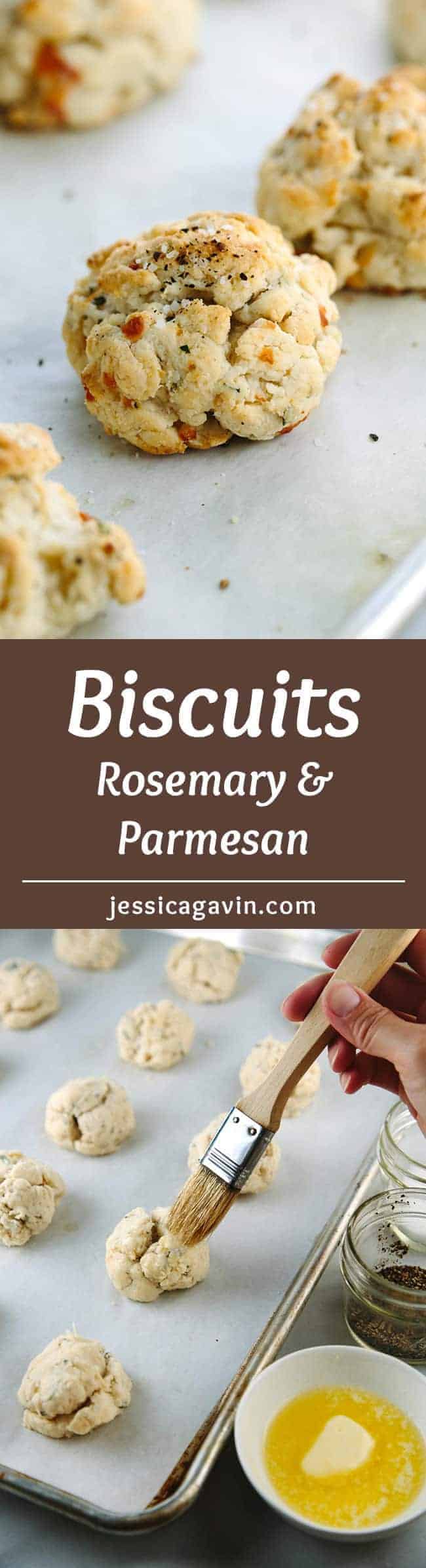 Rosemary Parmesan Drop Biscuits - This delicious recipe is ready in under 30 minutes! Simple, flavorful, tender biscuits that are packed with herbs and cheese.
