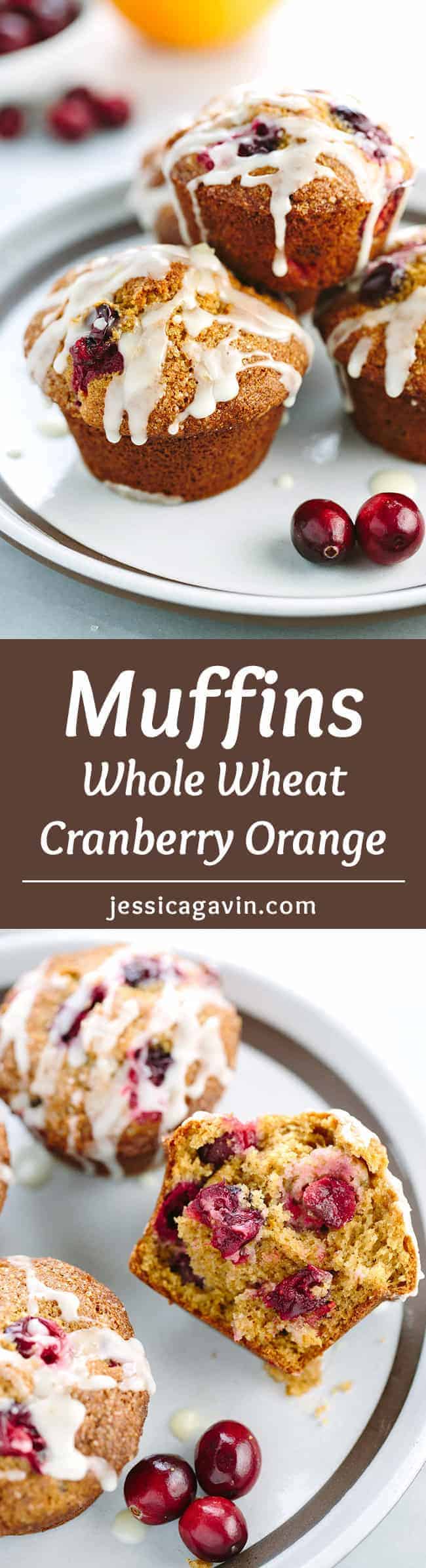 Whole Wheat Cranberry Orange Muffins - a delicious breakfast treat packed with fruit and fiber, definitely a healthy way to get your day going!