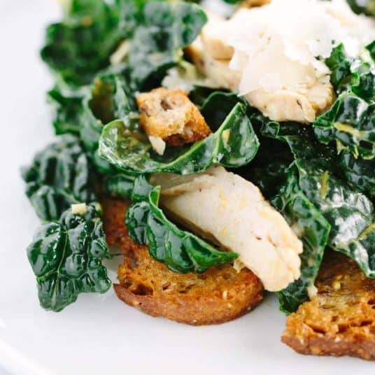 Kale Caesar Salad with Chicken Jessica Gavin
