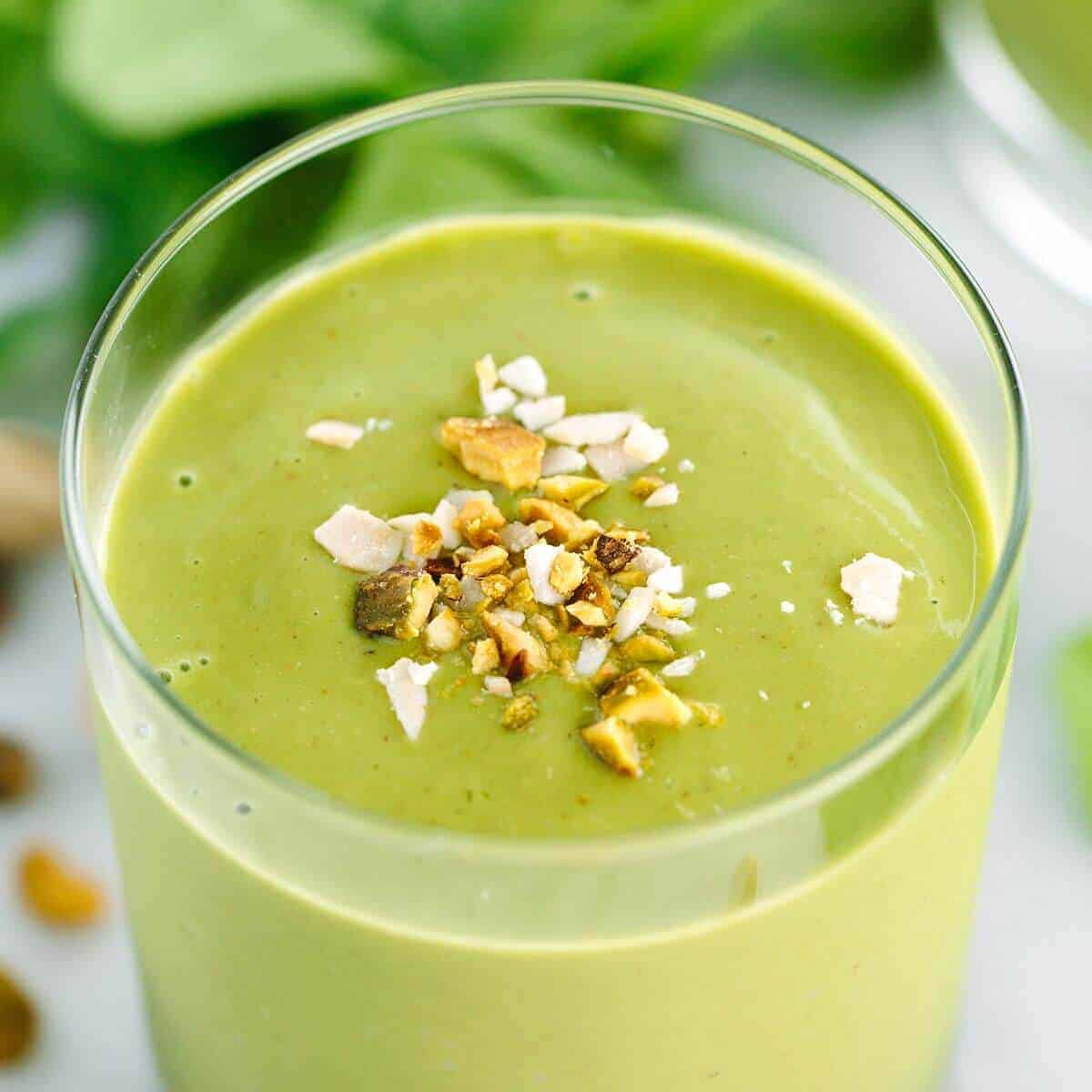 Matcha Green Tea Smoothie with Peaches