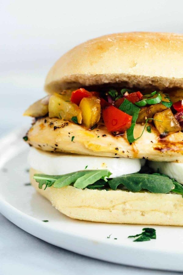 Grilled Chicken Bruschetta Sandwich Jessica Gavin