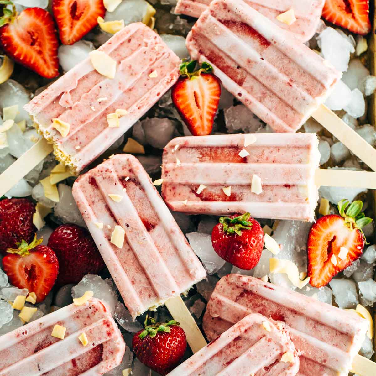 Vegan Strawberry Popsicles-image