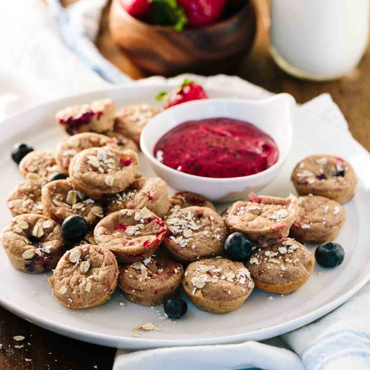 Pancake Dippers with Berry Sauce-image