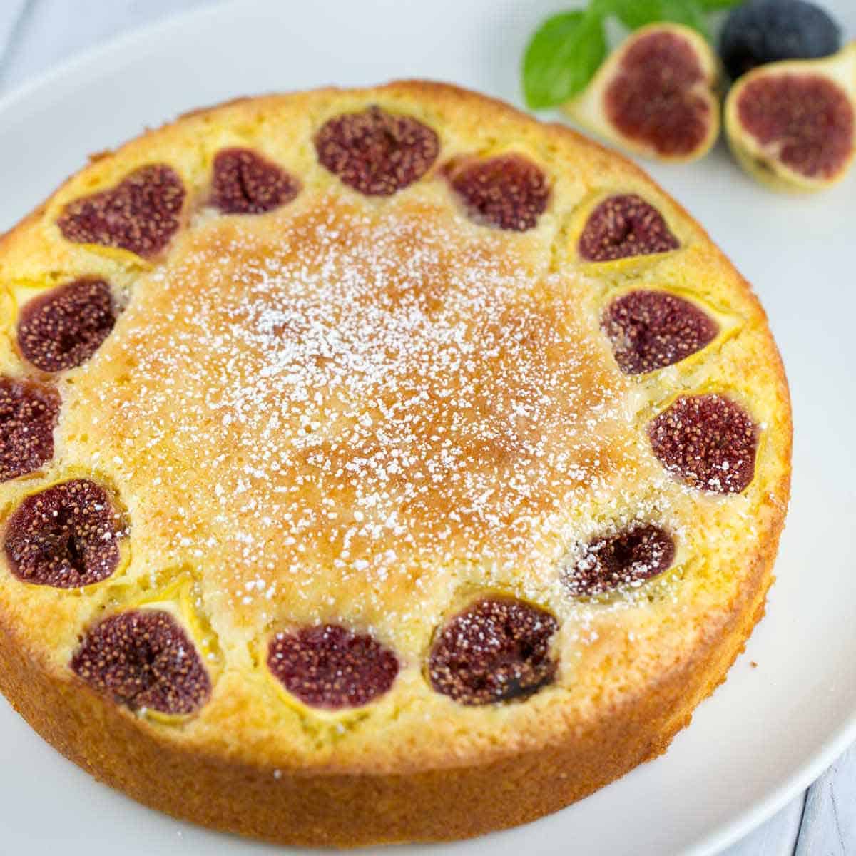 Citrus Polenta Cake with Fig Caramel Sauce