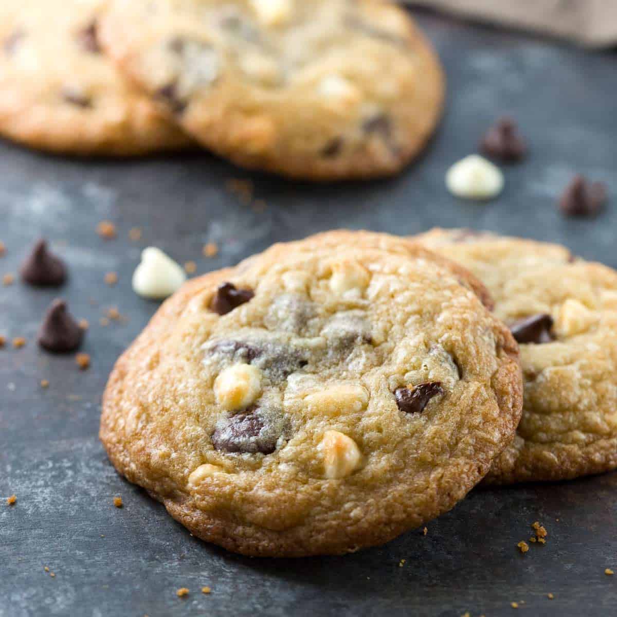 Soft Triple Chocolate Chip Cookies