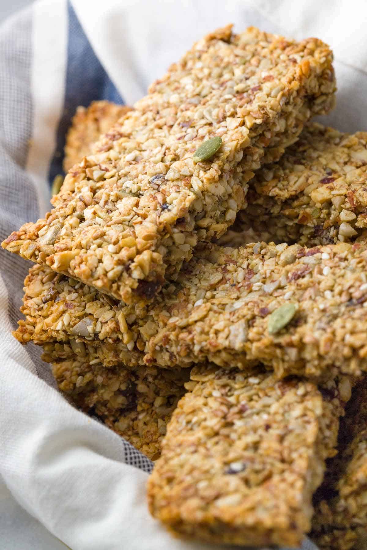 Baked Paleo Energy Bars with Nuts and Seeds Jessica Gavin