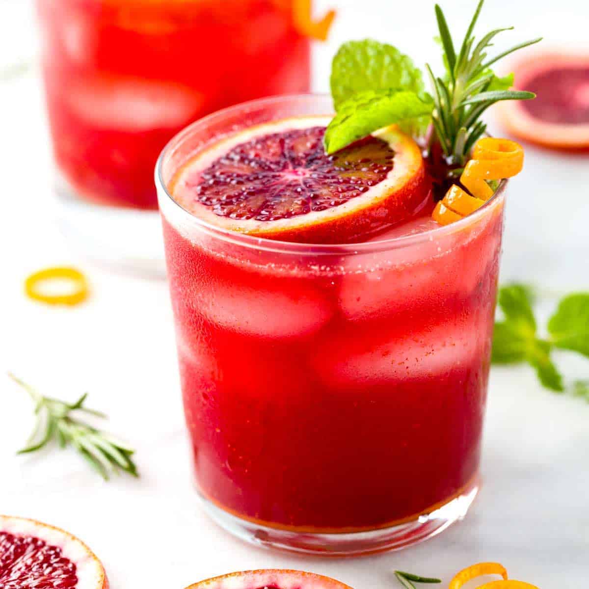 Sparkling Blood Orange Mocktail with Turmeric