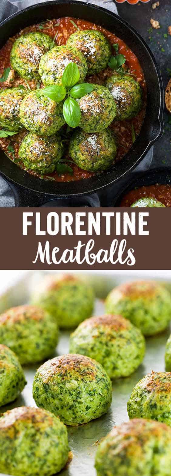Chicken Florentine Meatballs Recipe with Tomato Sauce Jessica Gavin