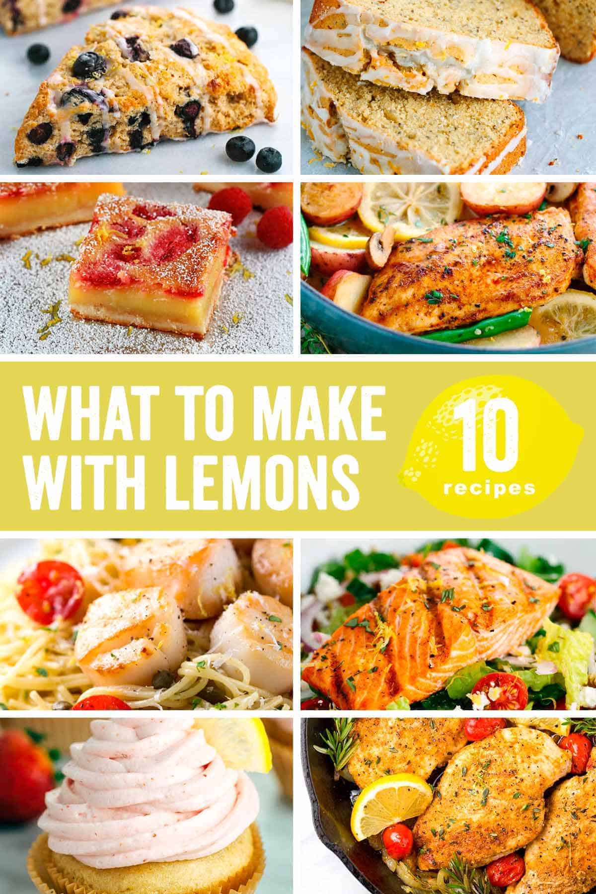 What to Make with Lemons - A lemon inspired collection of savory and sweet recipes featuring this tangy yellow fruit. The brightness as an ingredient will make any dish pop with flavor!