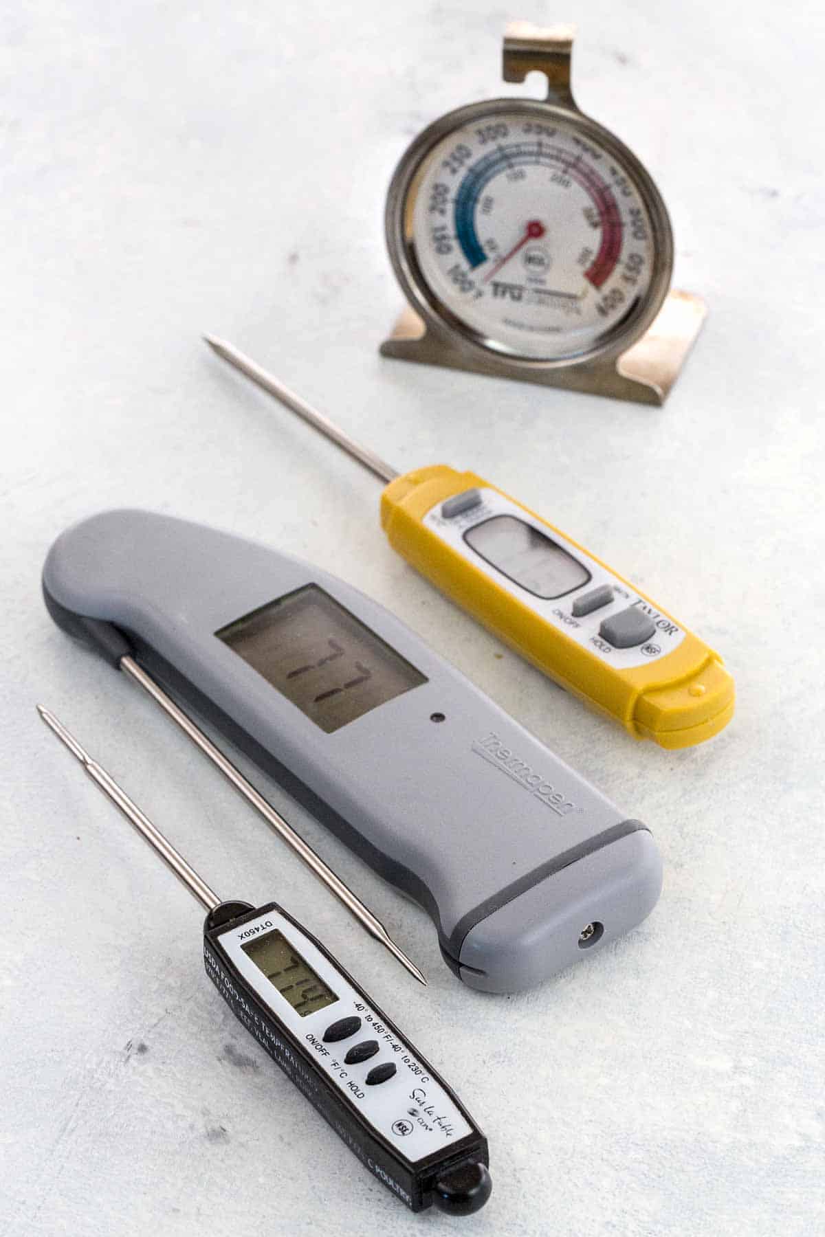 Instant read and oven thermometers.
