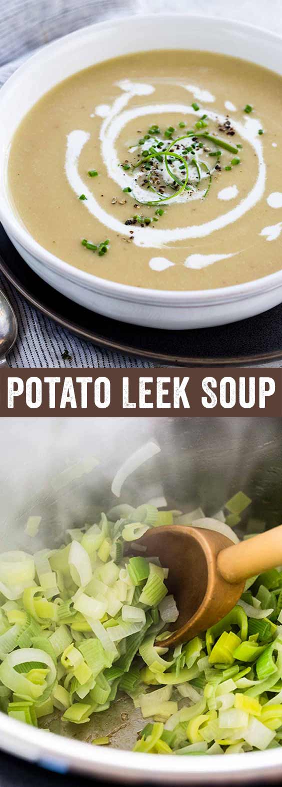 This classic potato leek soup is made with wholesome ingredients for a smooth and creamy appetizer. This soup recipe has been adapted for the Instant Pot which cooks the potatoes and leeks under pressure for a quick meal.