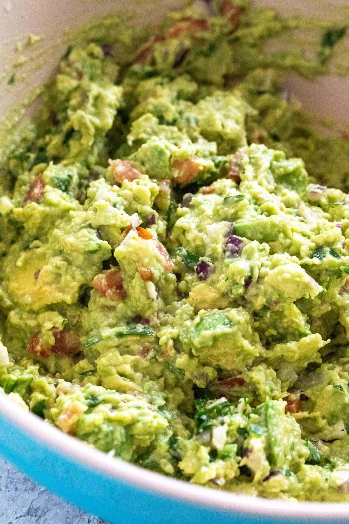 fresh homemade guacamole