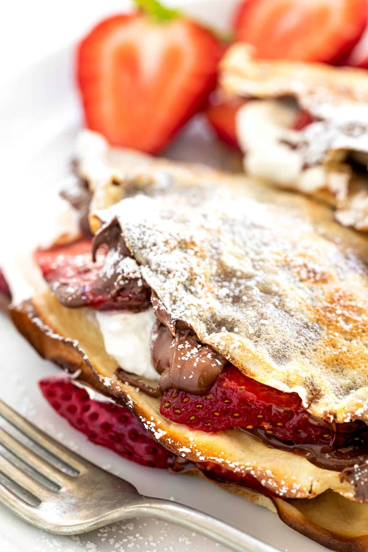 Nutella Crepes with Strawberries and Whipped Cream Jessica Gavin