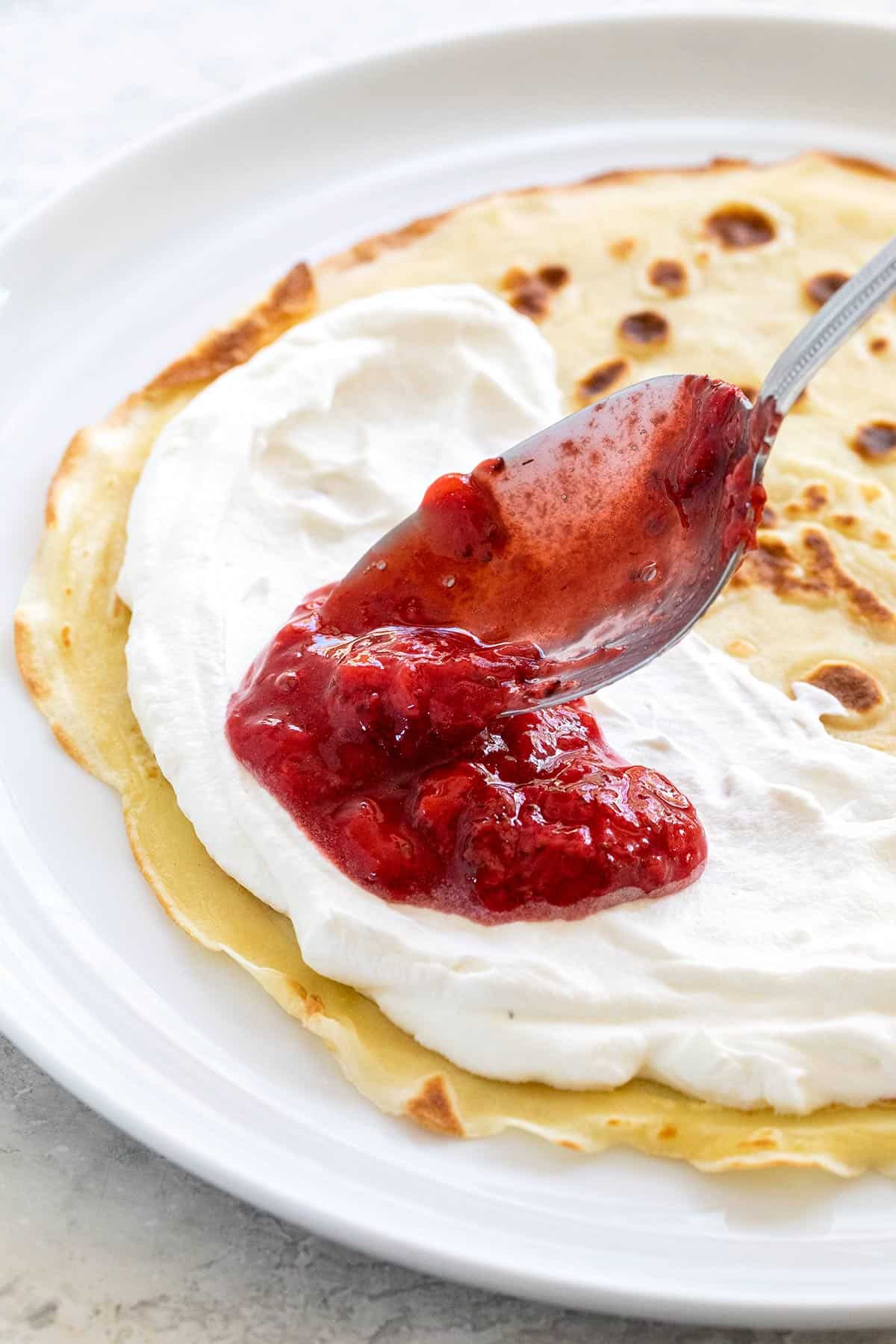 Strawberry Crepes with Homemade Whipped Cream Jessica Gavin