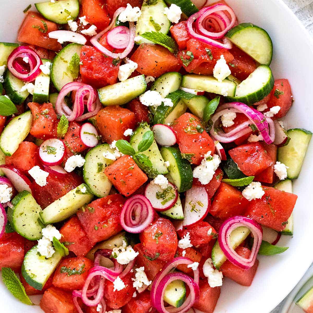 Watermelon Salad with Feta and Cucumber Jessica Gavin