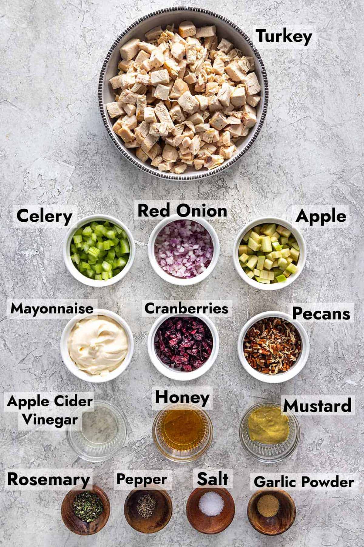 Leftover turkey and other ingredients.