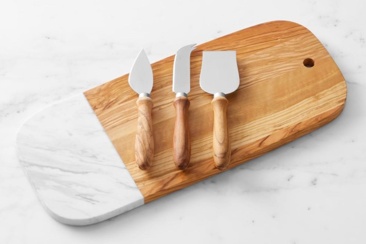 Best Cooking Gifts: Marble and Olive Wood Cheese Board