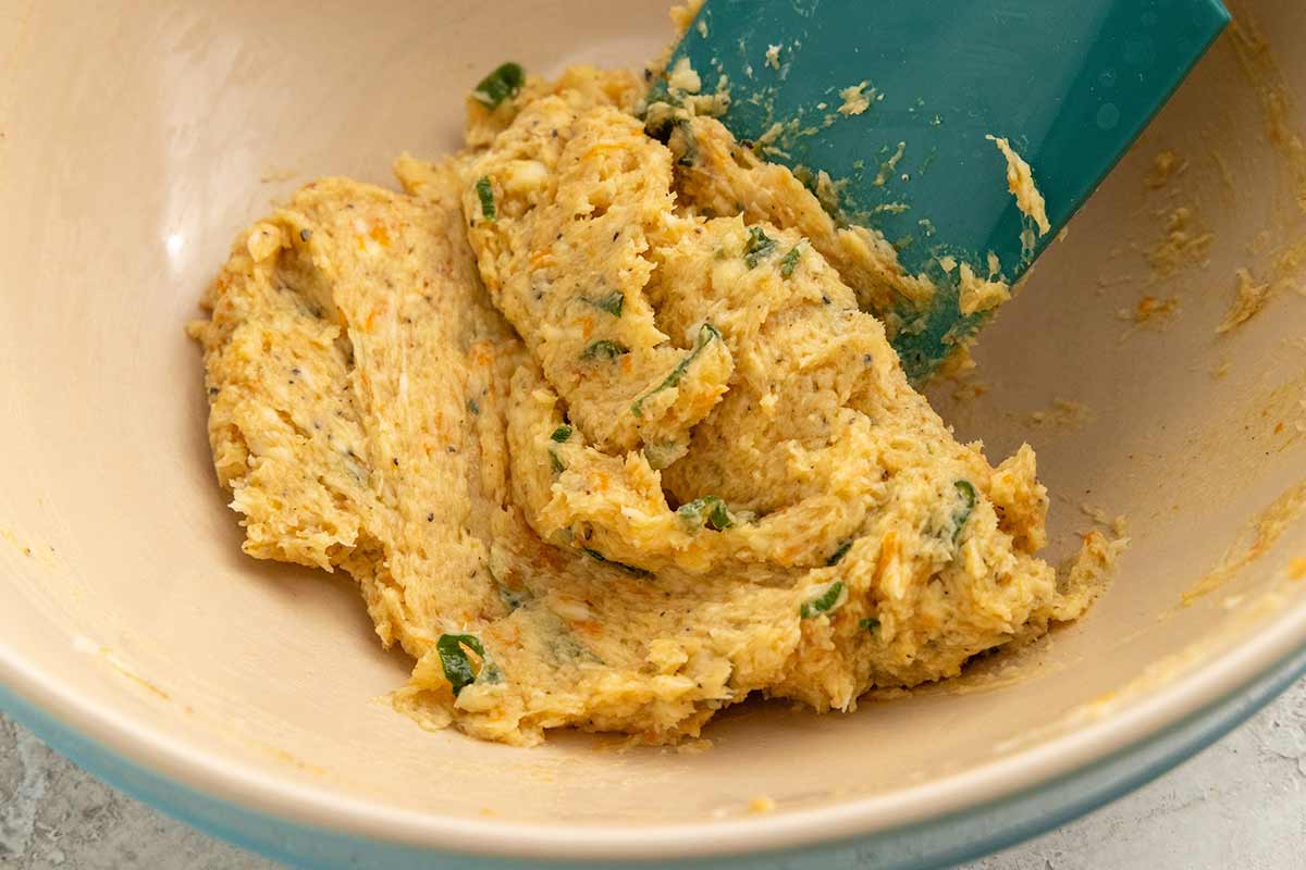 Miso compound butter in a mixing bowl.